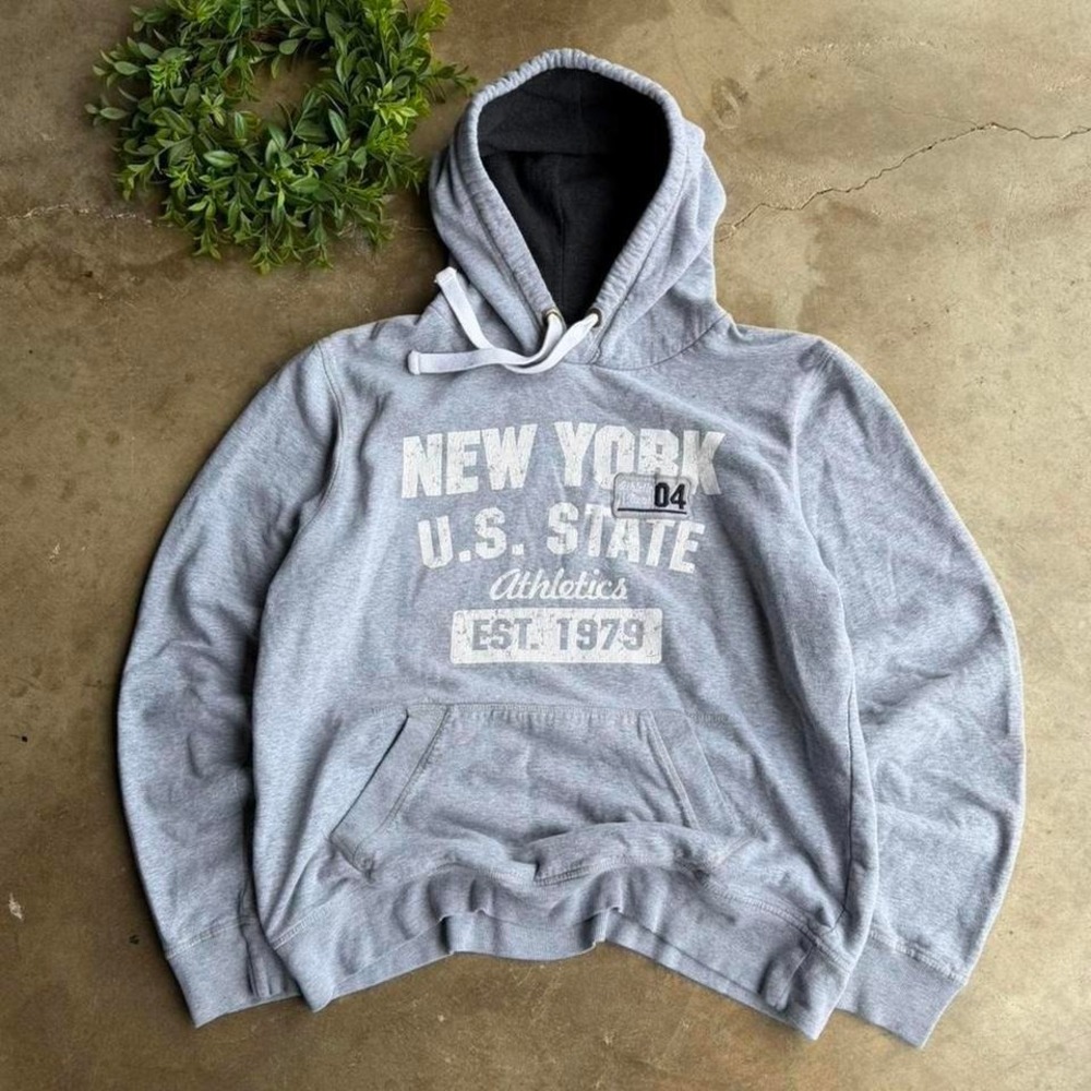 Vintage Y2K Grey New York State Athletics hoodie